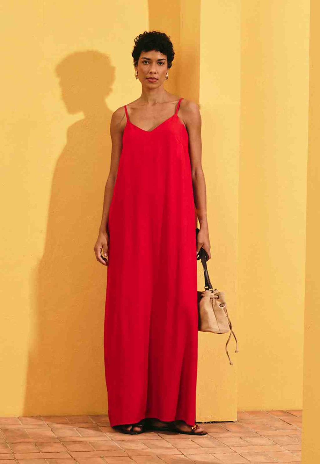 Vestido Longo Liso Alças