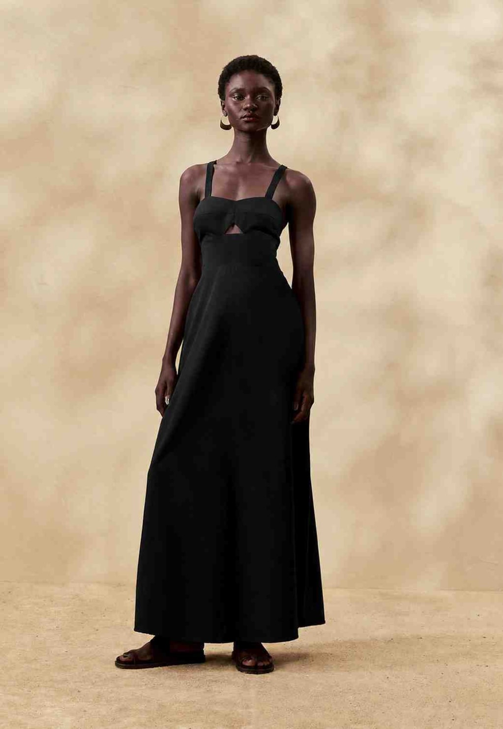 Vestido Longo Liso Amarração Costas