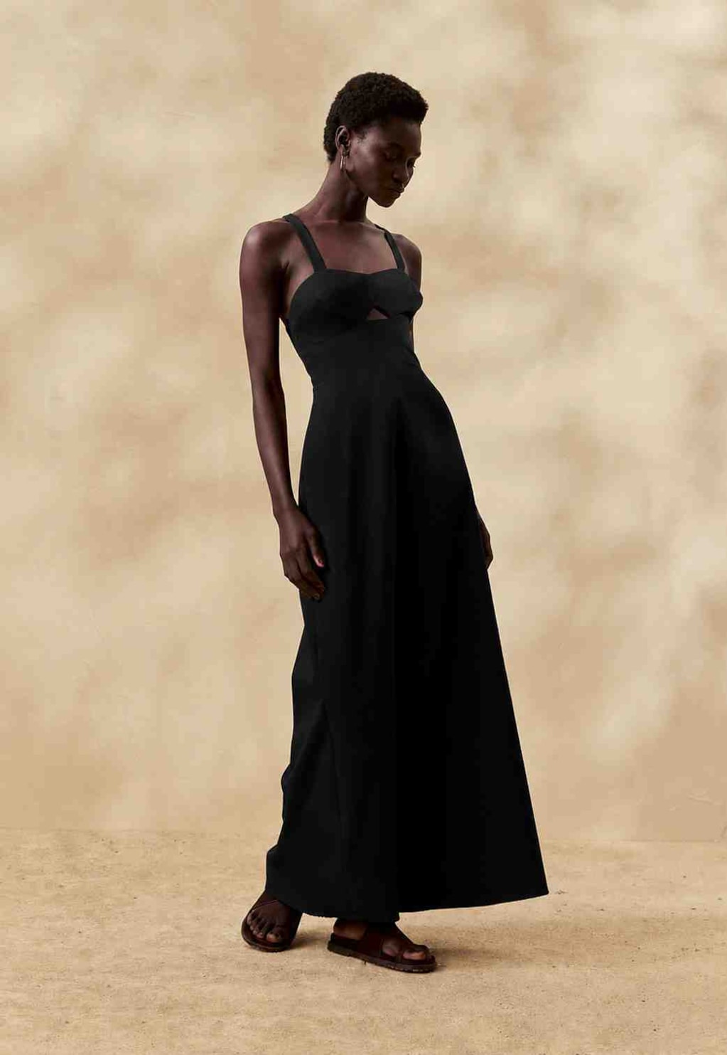 Vestido Longo Liso Amarração Costas