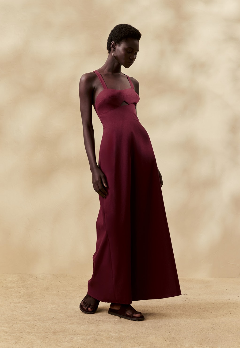 Vestido Longo Liso Amarração Costas