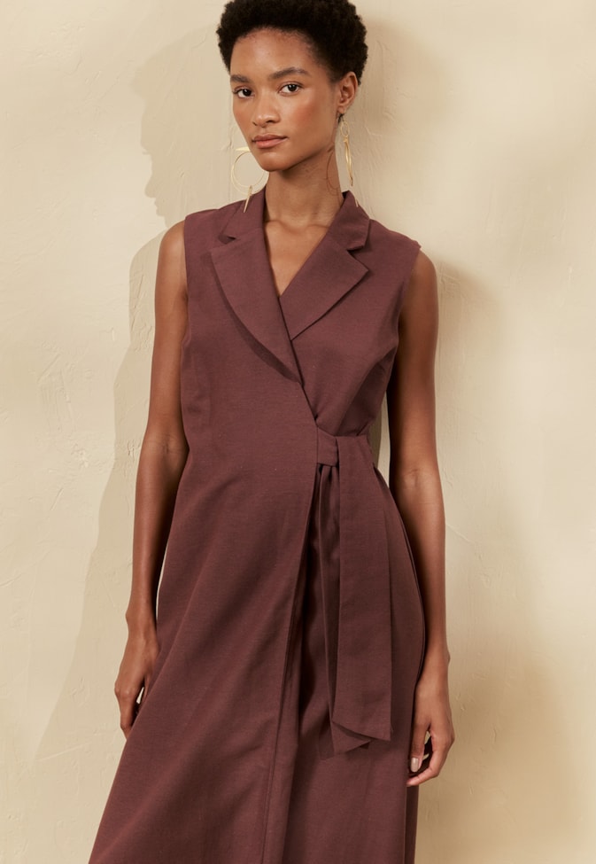 Vestido Longo Liso Cachecouer