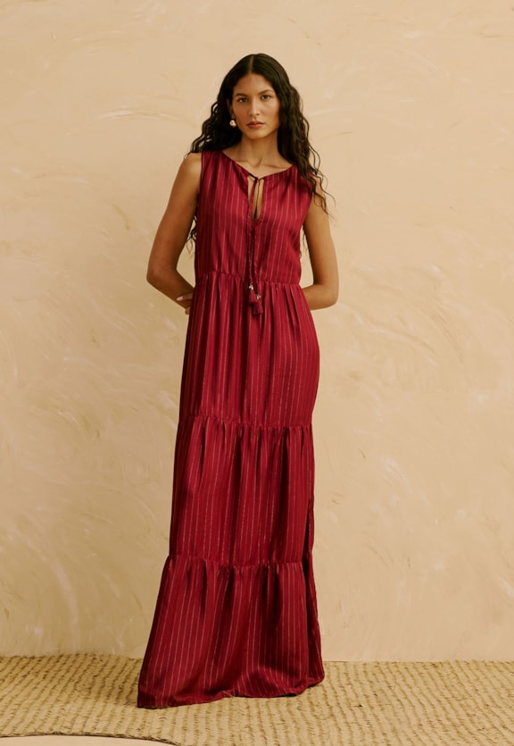 Vestido Longo Liso Marias  Vista Frontal