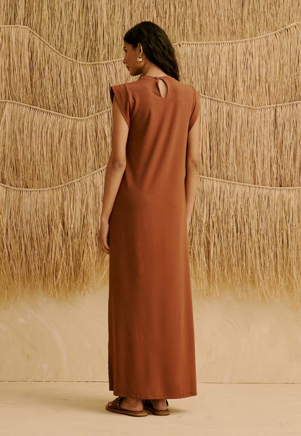 Vestido Longo Liso Reto Muscle Tee