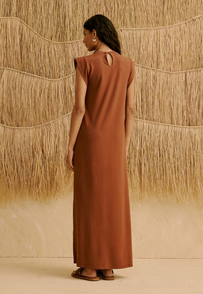 Vestido Longo Liso Reto Muscle Tee