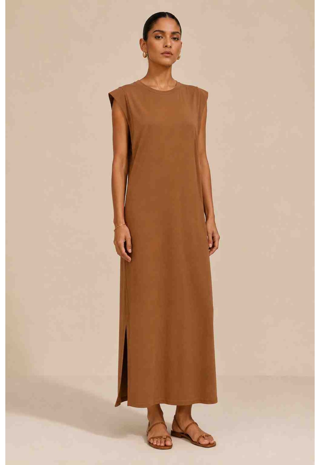 Vestido Longo Liso Reto Muscle Tee