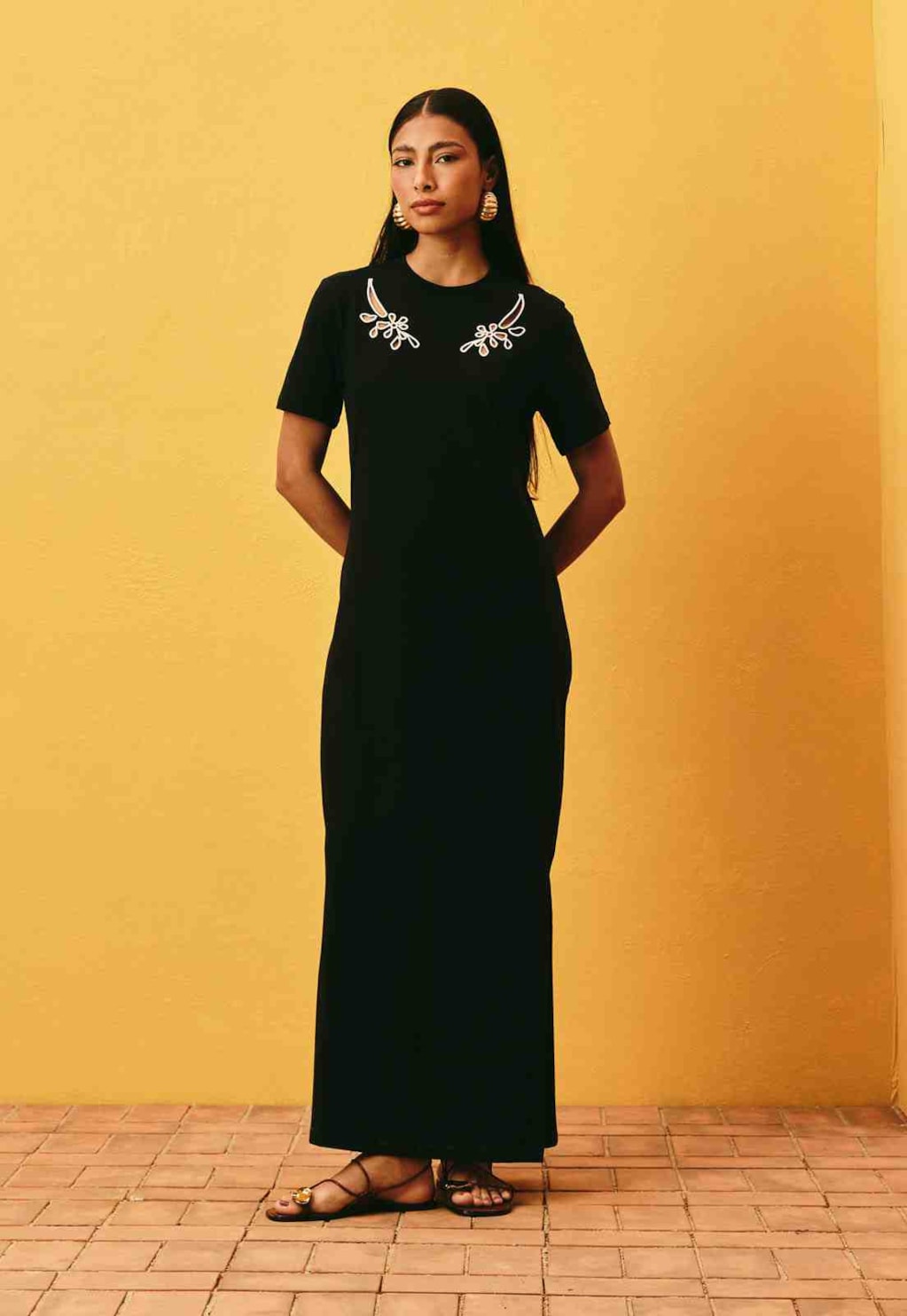 Vestido Longo Liso Richilieu
