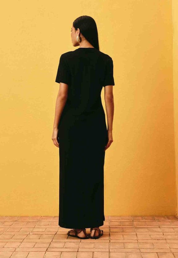Vestido Longo Liso Richilieu Vista Traseira