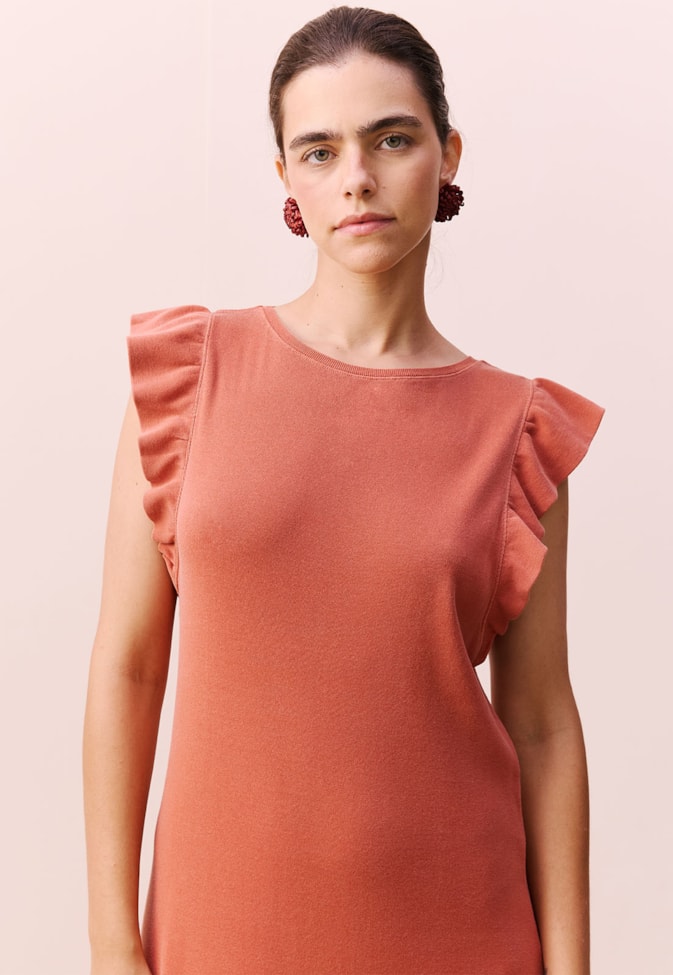 Vestido Longo Manga Babadinho