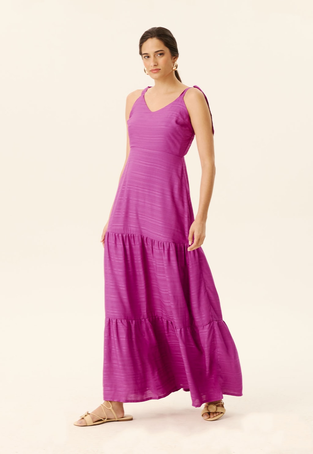 Vestido Longo Maria Amarração Ombro