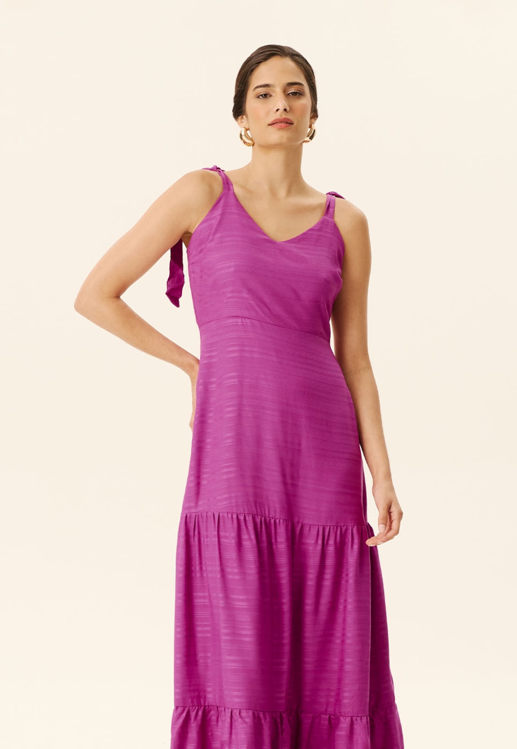 Vestido Longo Maria Amarração Ombro