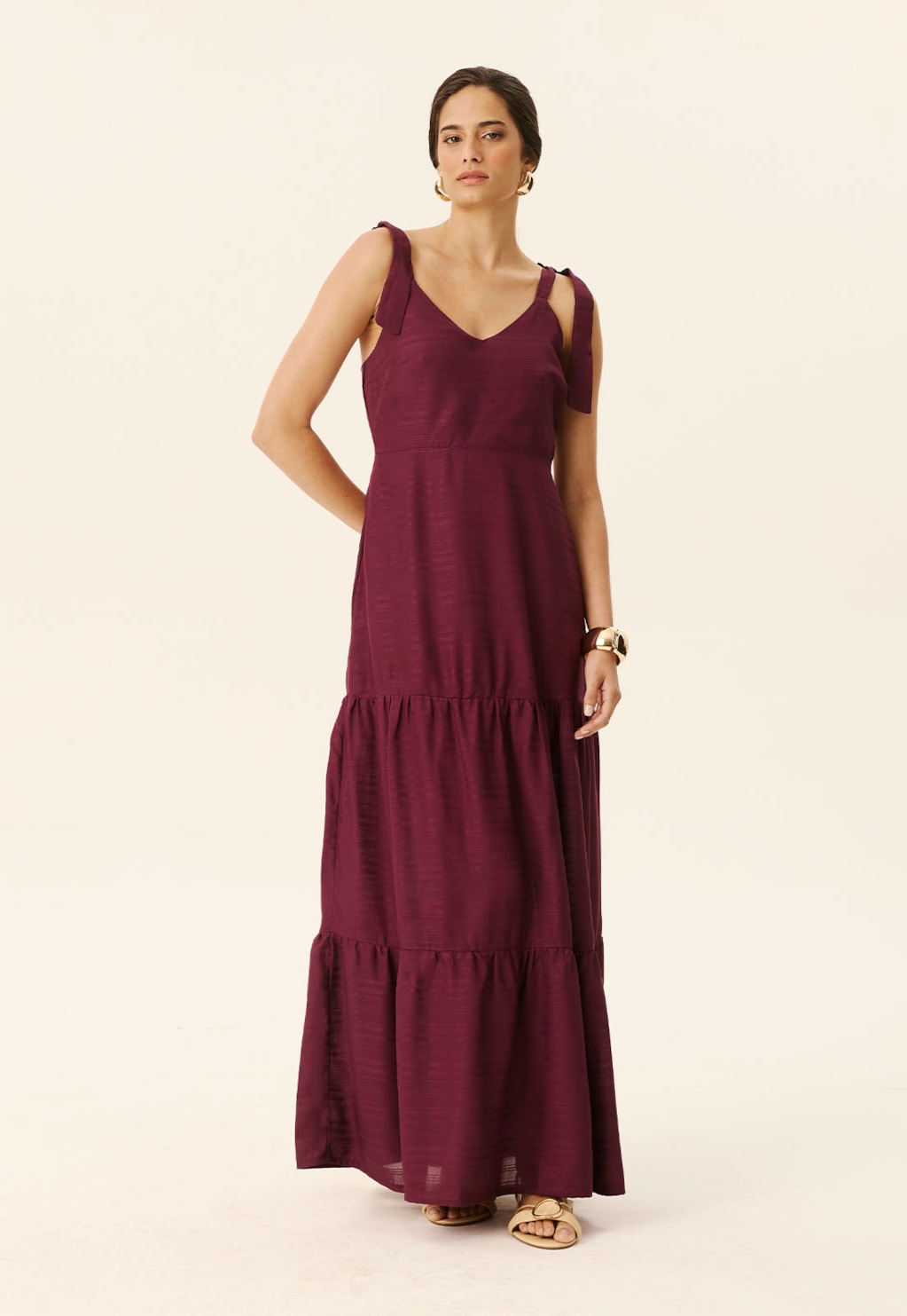 Vestido Longo Maria Amarração Ombro