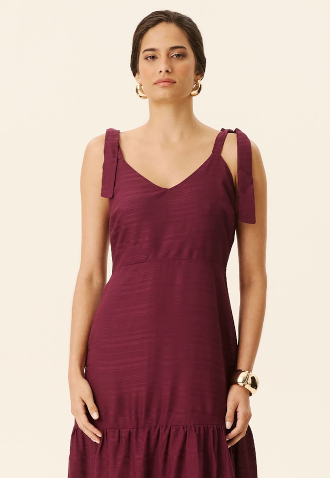 Vestido Longo Maria Amarração Ombro