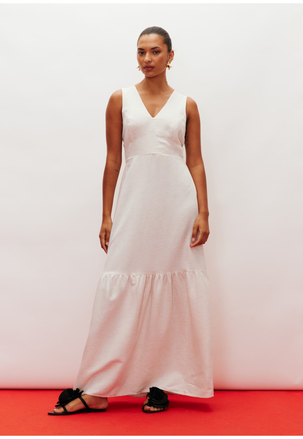 Vestido Longo Maria Recorte