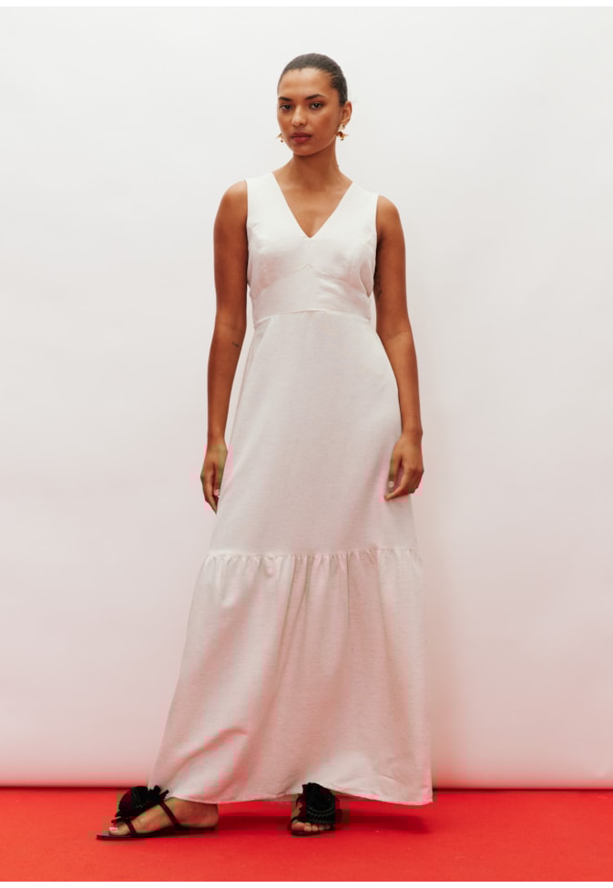 Vestido Longo Maria Recorte