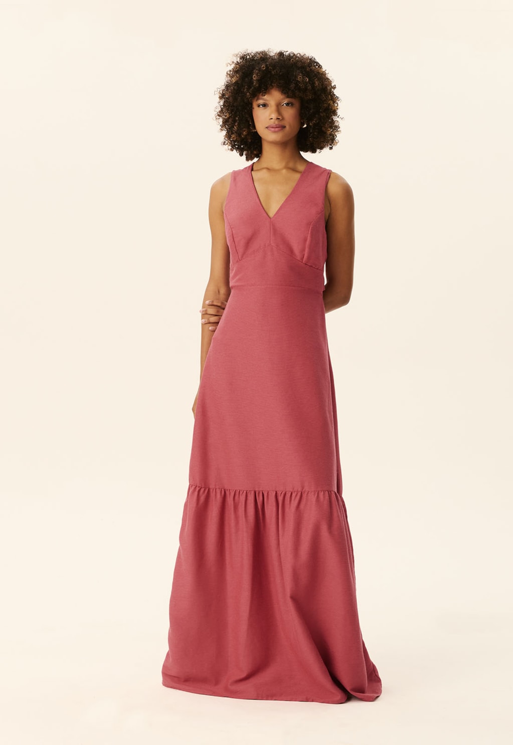 Vestido Longo Maria Recorte