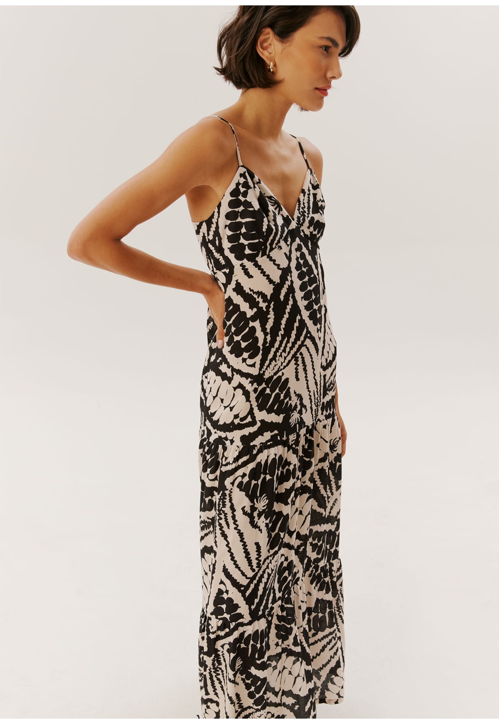 Vestido Longo Marias Estampado Cacaueira