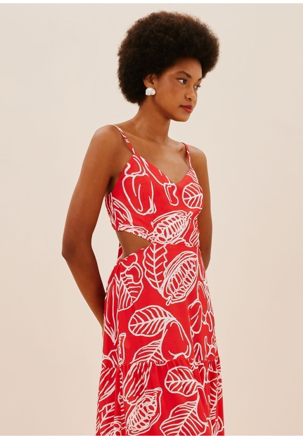 Vestido Longo Marias Estampado Frutos da Terra