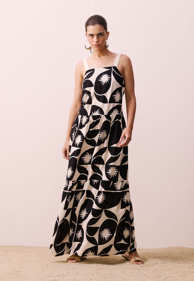 Vestido Longo Marias Estampado Jaçanã