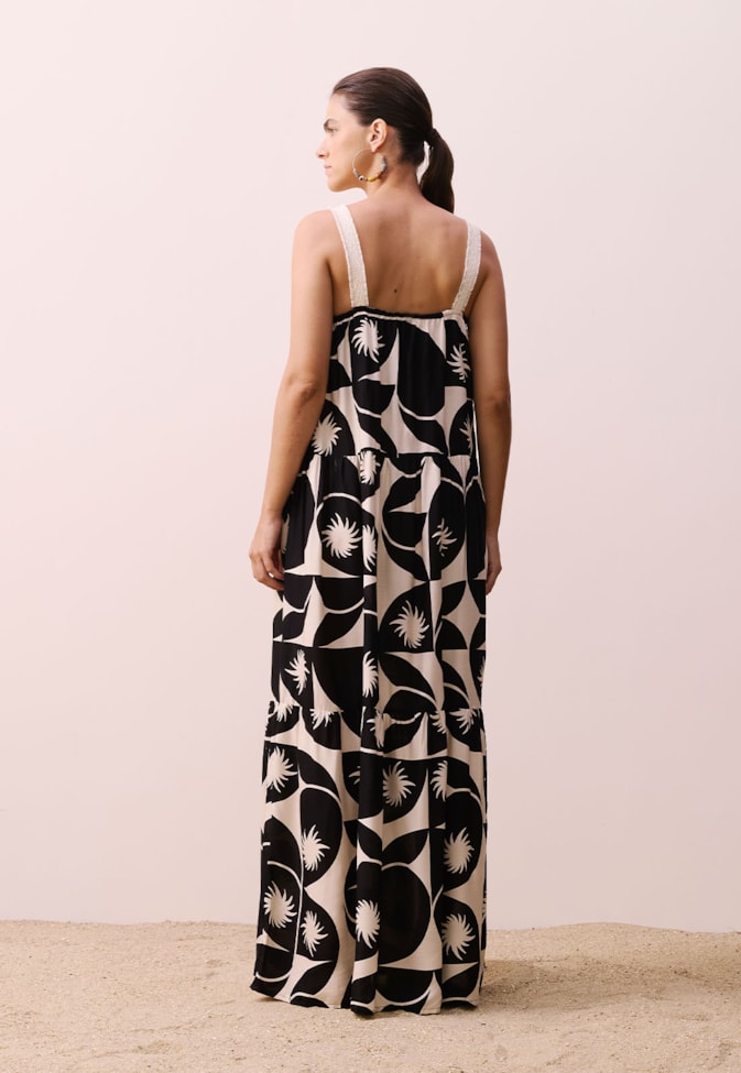 Vestido Longo Marias Estampado Jaçanã