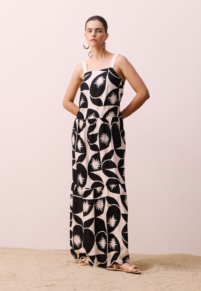 Vestido Longo Marias Estampado Jaçanã