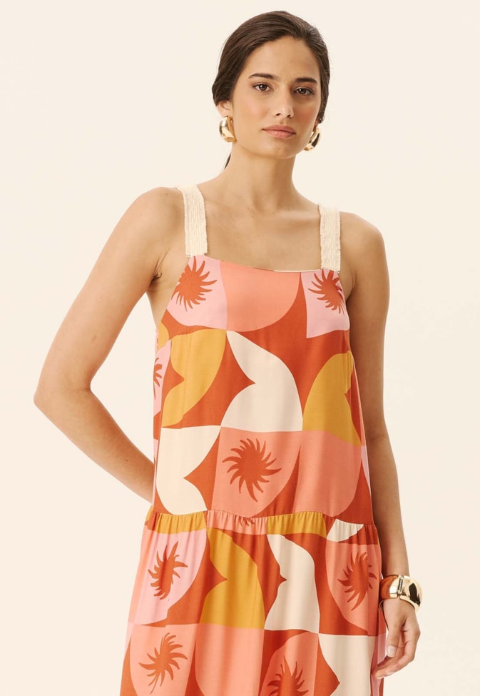 Vestido Longo Marias Estampado Jaçanã