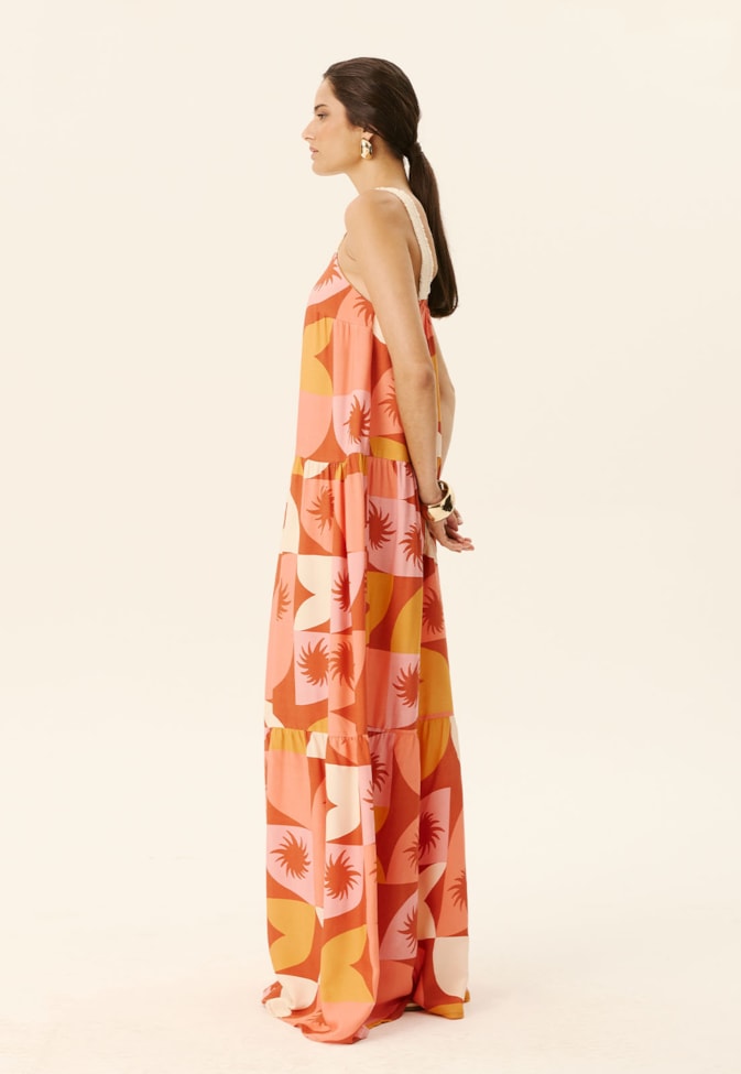 Vestido Longo Marias Estampado Jaçanã