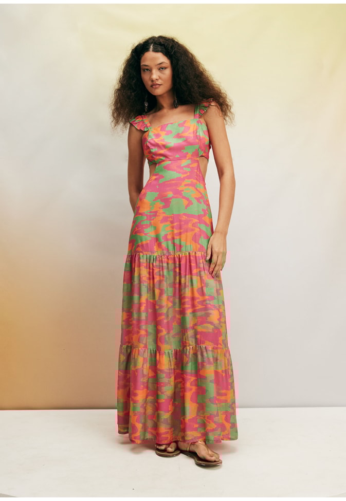 Vestido Longo Marias Estampado Xingú