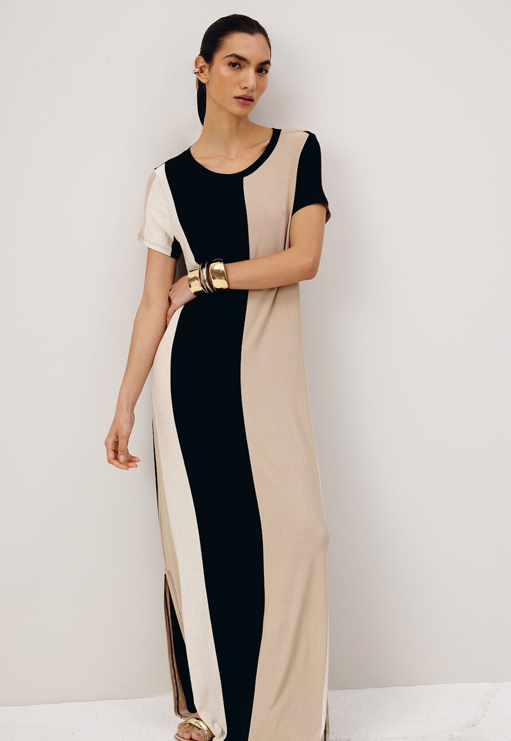 Vestido Longo Mucle Tee Fendas