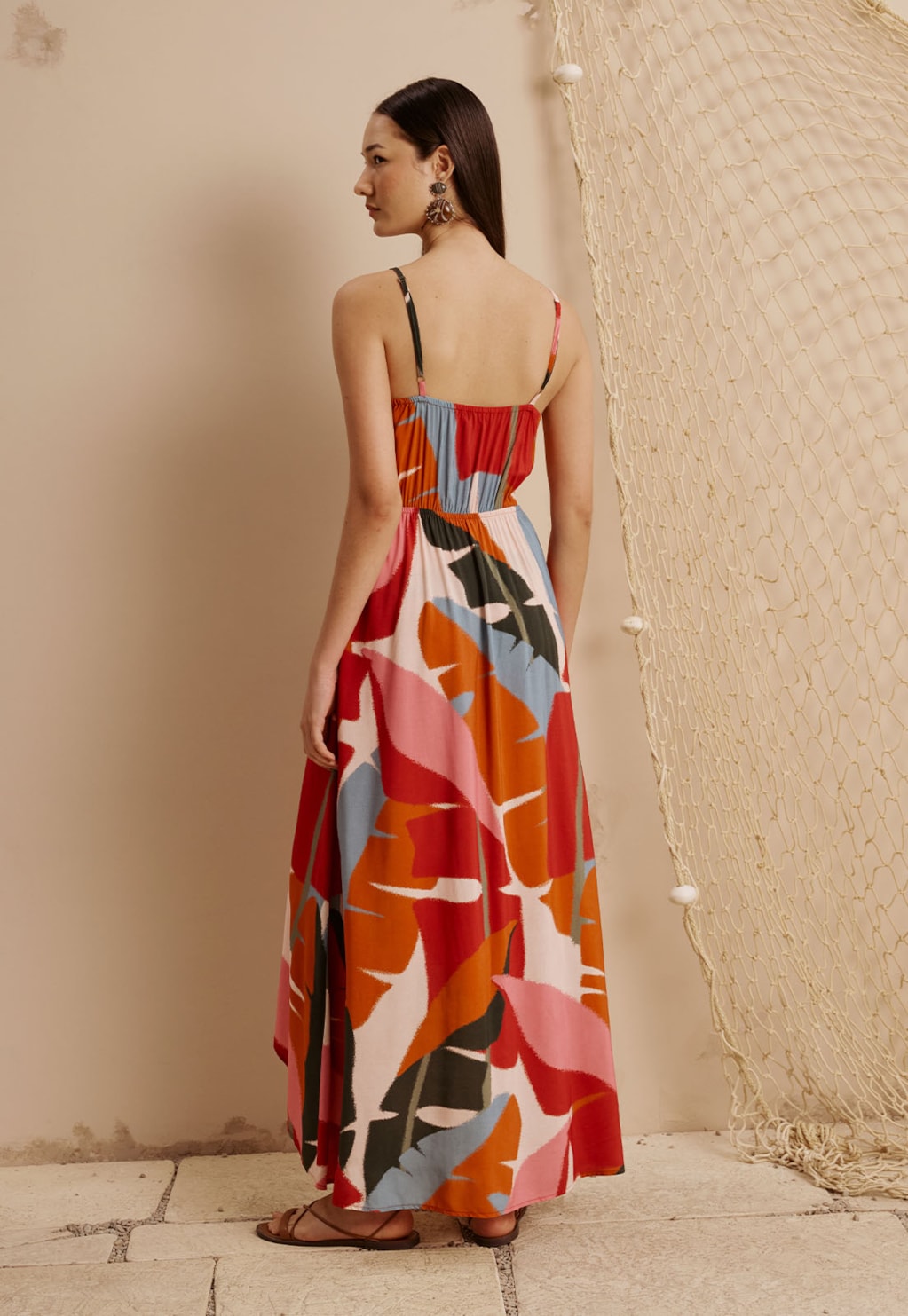 Vestido Longo Mullet Estampado Igapo