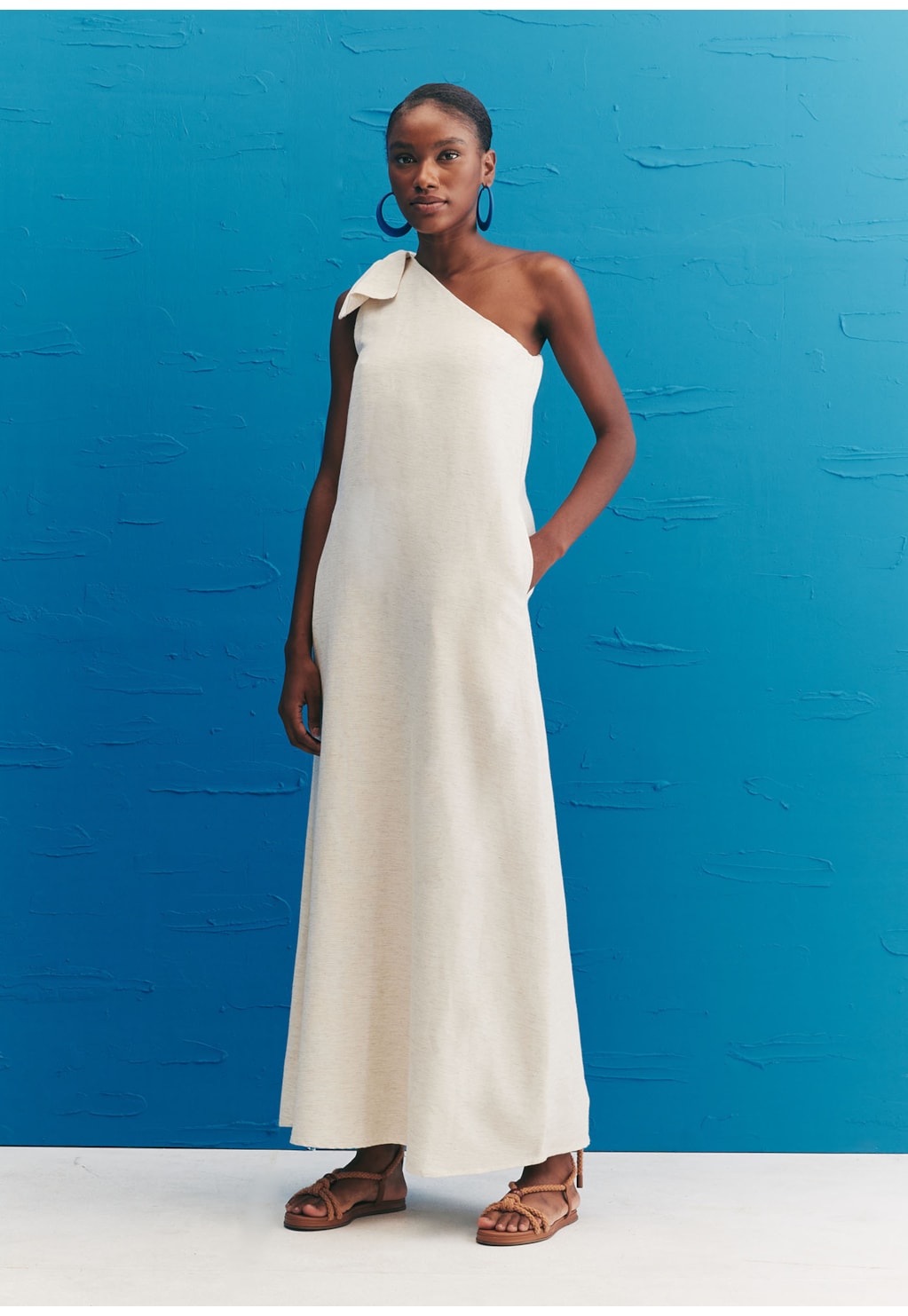 Vestido Longo Ombro Laço