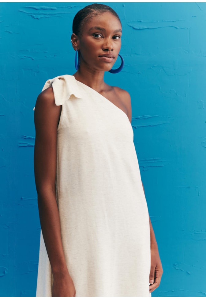 Vestido Longo Ombro Laço