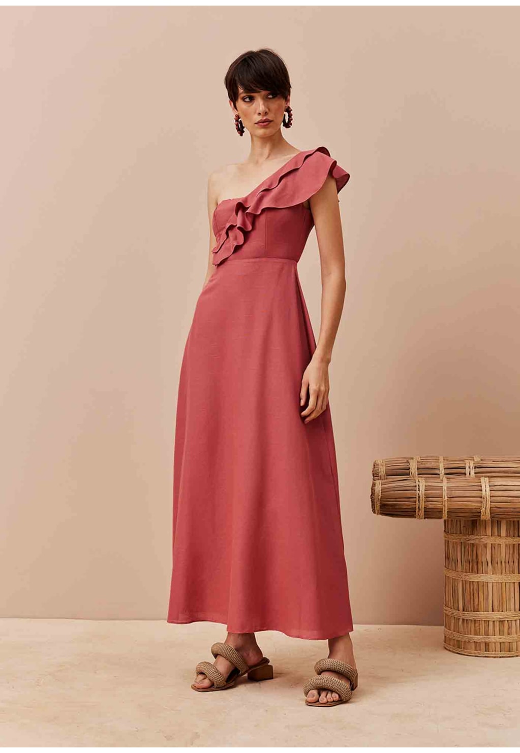 Vestido Longo Ombro Só Babados