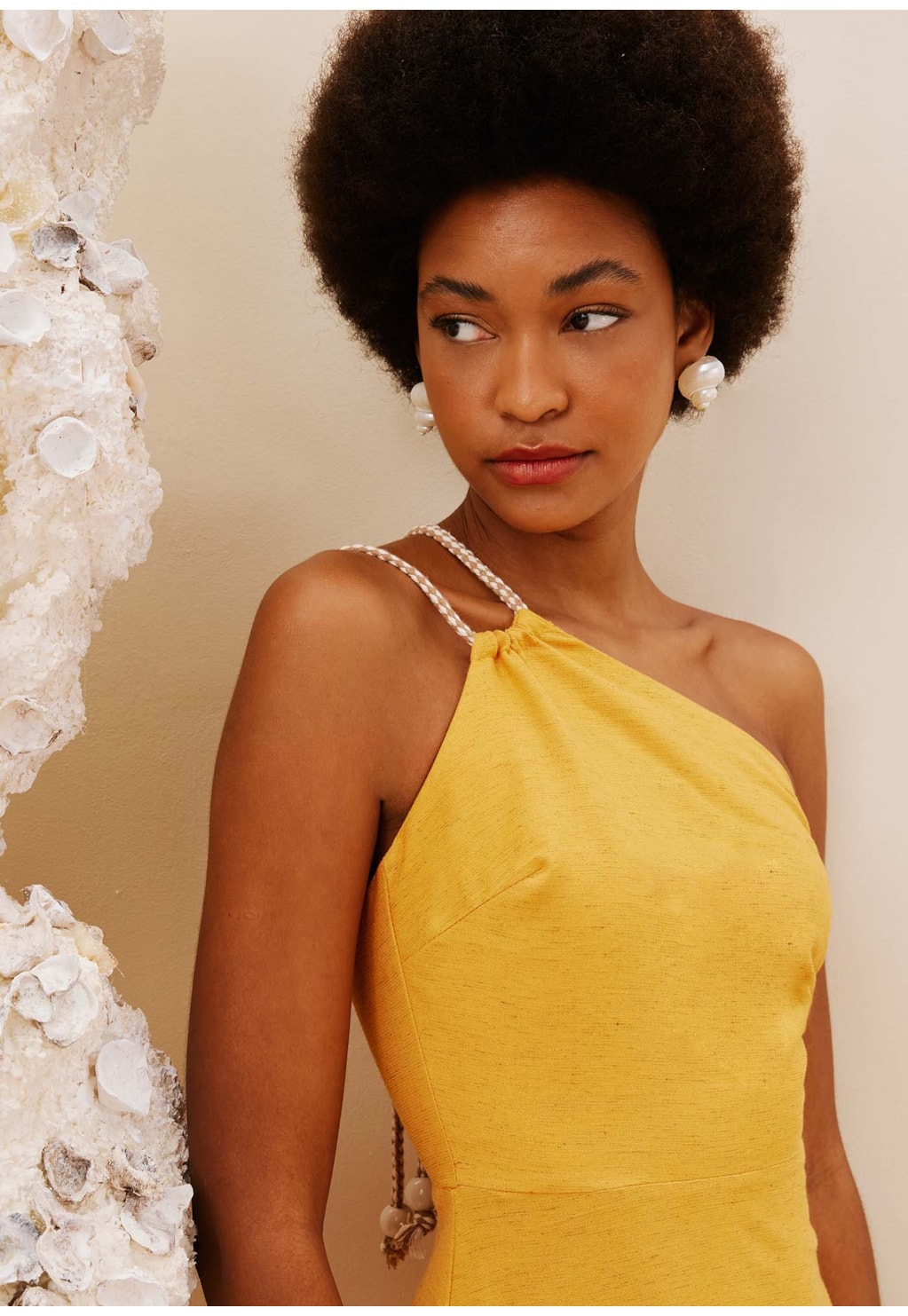 Vestido Longo Ombro Só Detalhe Cordão