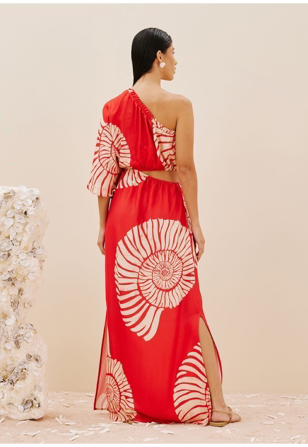 Vestido Longo Ombro Só Estampado Caracas