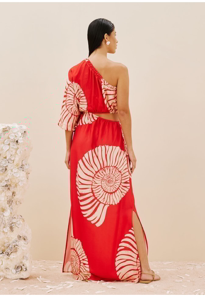 Vestido Longo Ombro Só Estampado Caracas