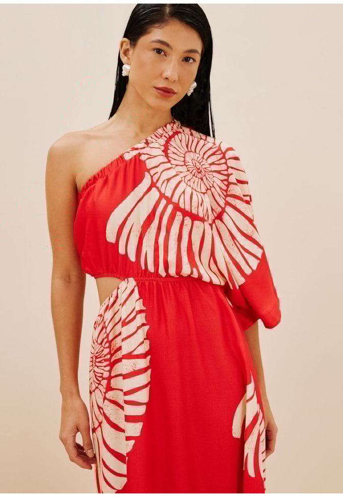 Vestido Longo Ombro Só Estampado Caracas