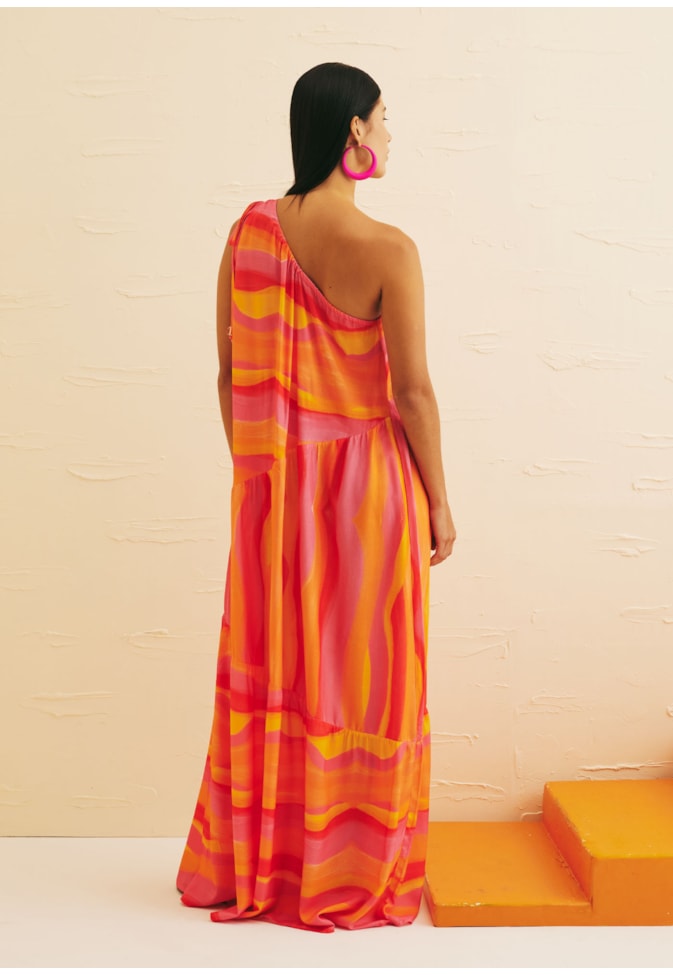 Vestido Longo Ombro Só Estampado Jujuy