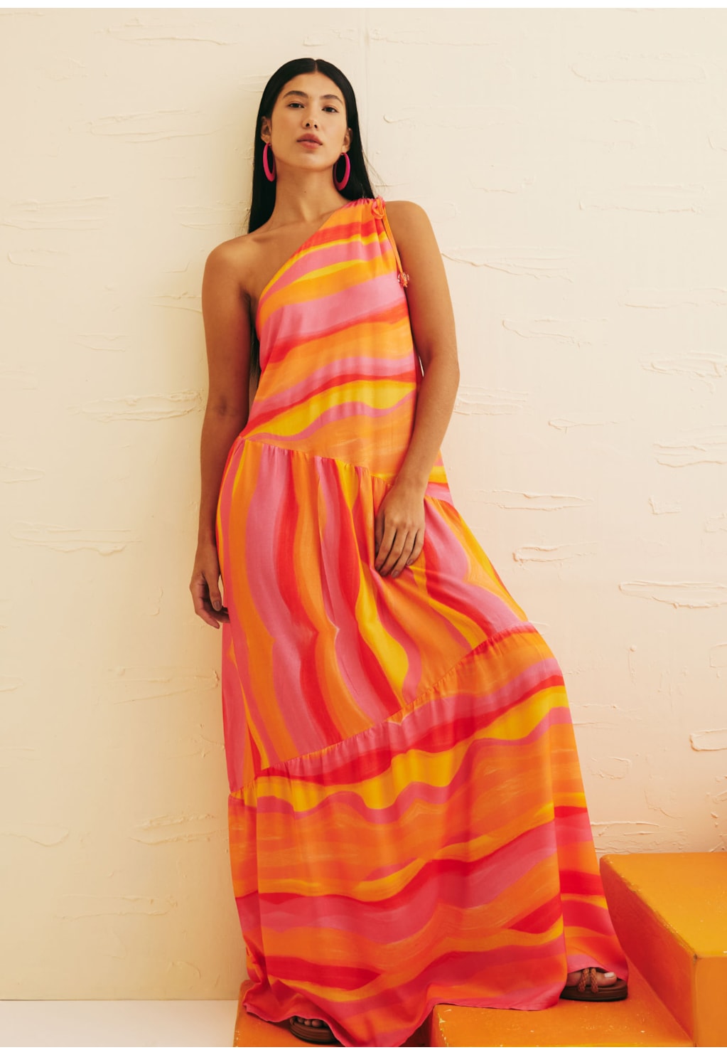 Vestido Longo Ombro Só Estampado Jujuy