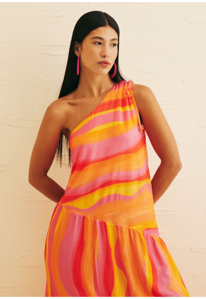 Vestido Longo Ombro Só Estampado Jujuy