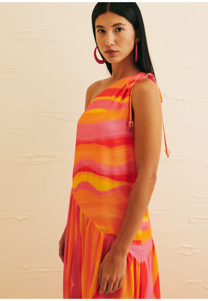 Vestido Longo Ombro Só Estampado Jujuy