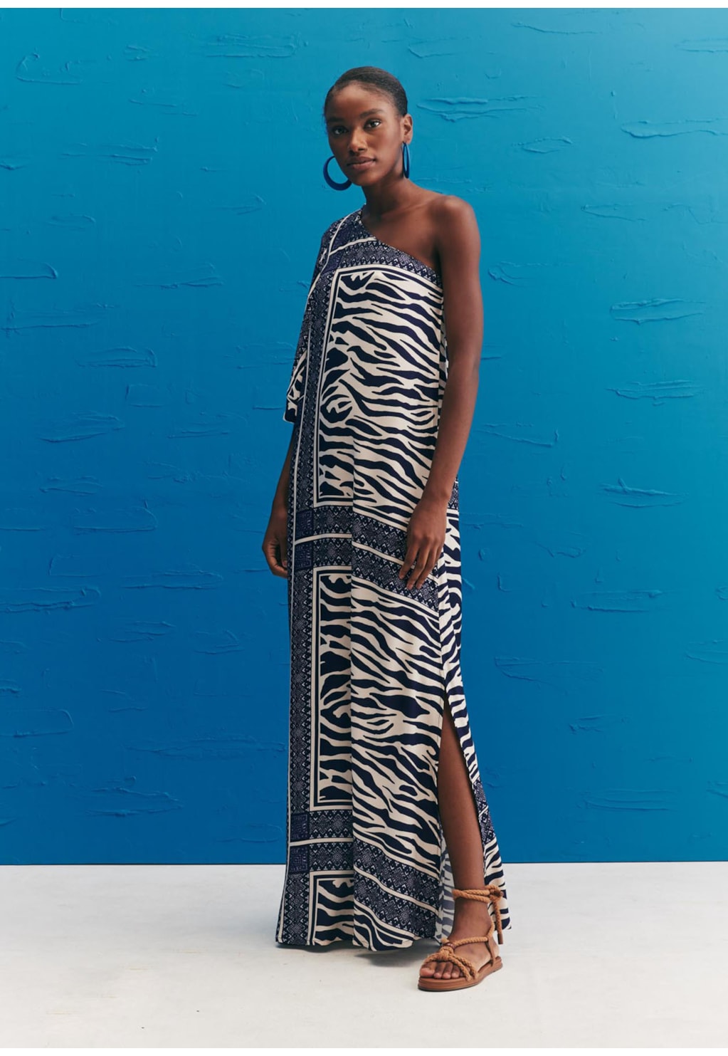 Vestido Longo Ombro Só Estampado Las Cebras