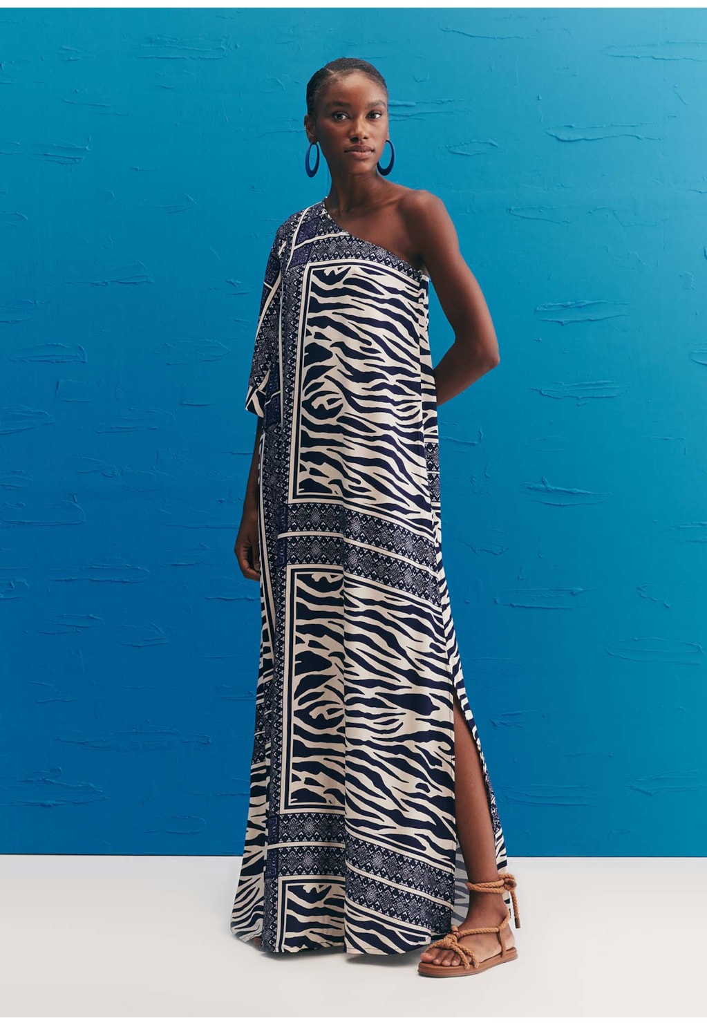 Vestido Longo Ombro Só Estampado Las Cebras