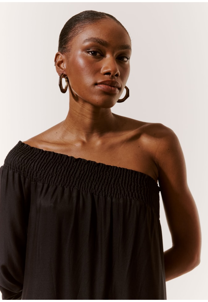 Vestido Longo Ombro Só Pala Lastex