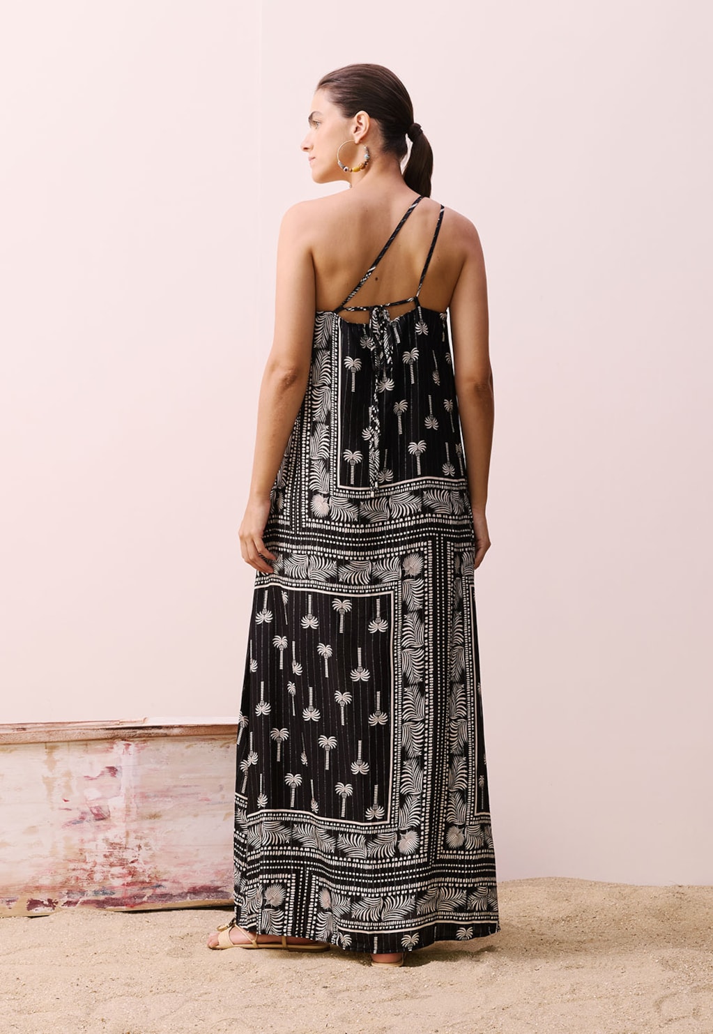 Vestido Longo Ombro Só Passador Estampado Tauari