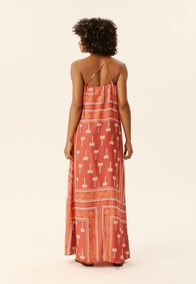 Vestido Longo Ombro Só Passador Estampado Tauari