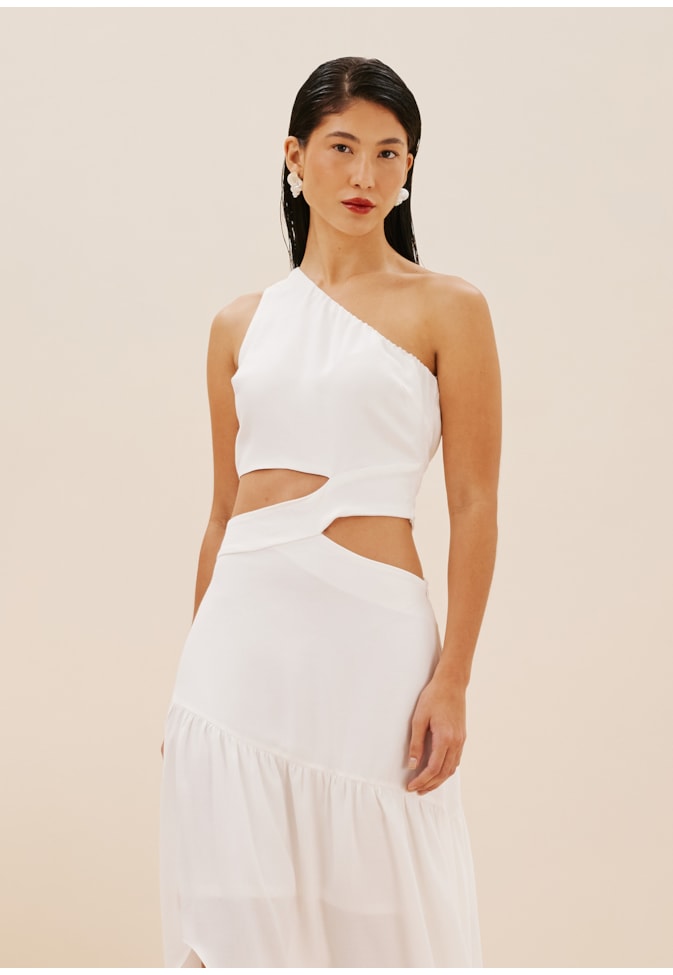 Vestido Longo Ombro Só Transpasse Cintura