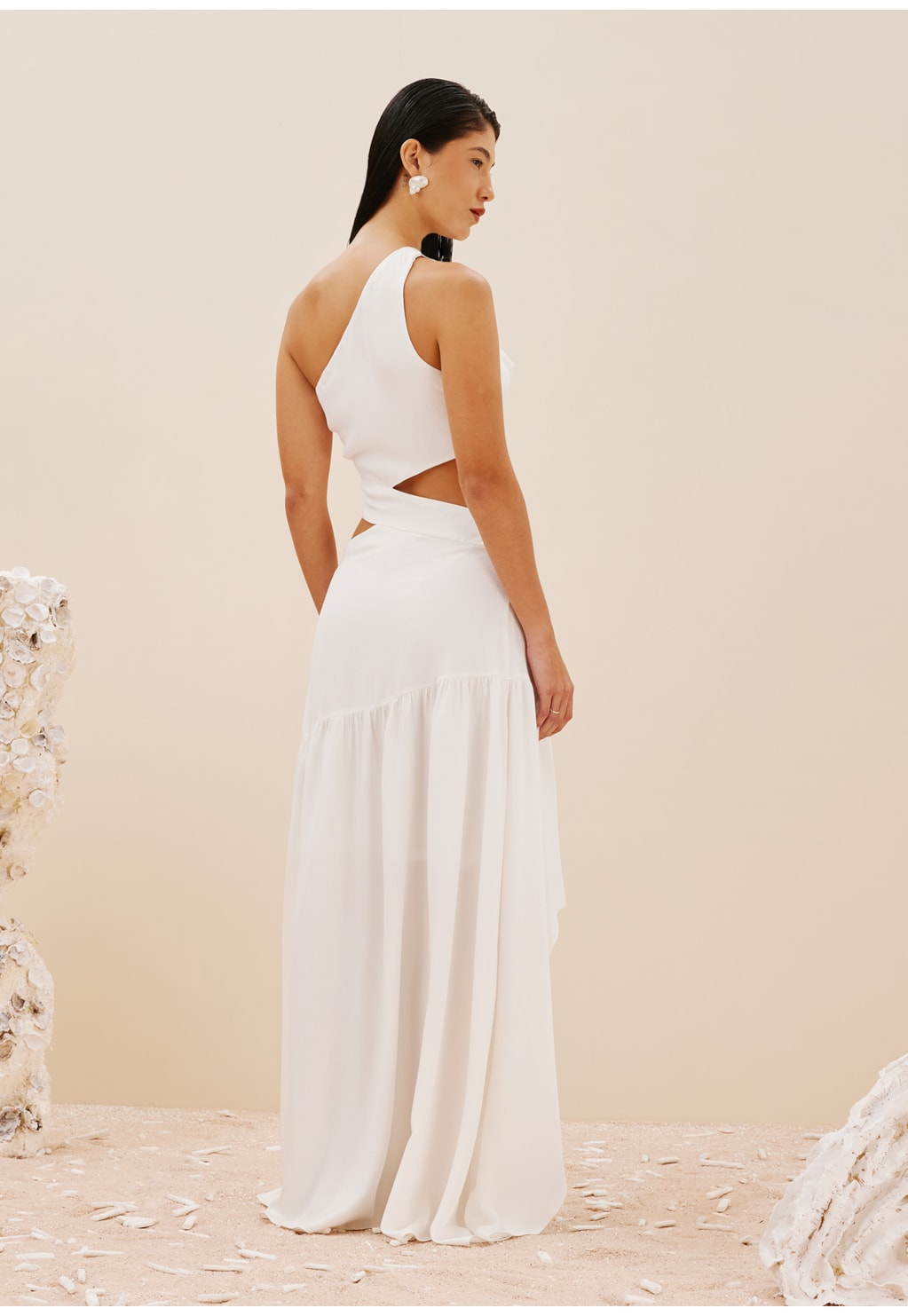 Vestido Longo Ombro Só Transpasse Cintura