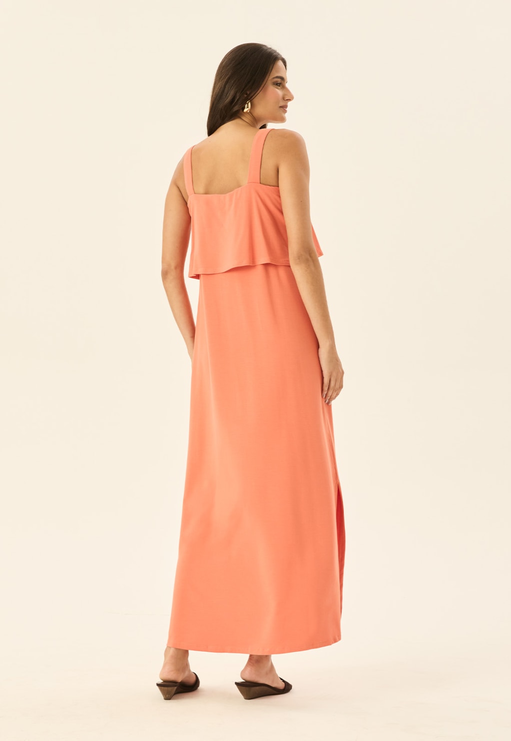 Vestido Longo Pala Busto com Fendas