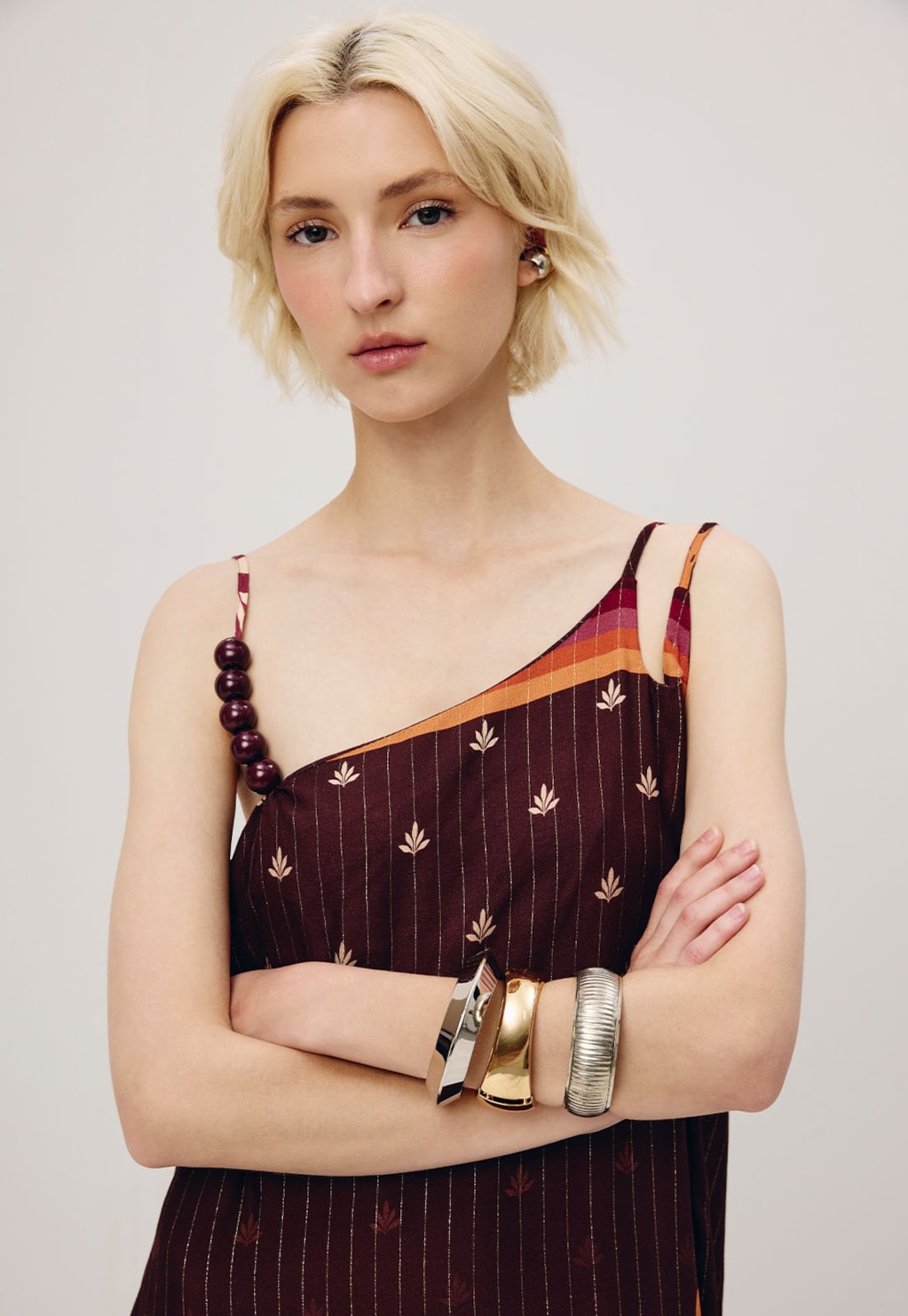 Vestido Longo Ponteiras Estampado Hera