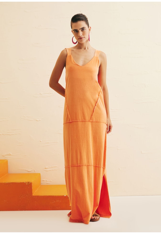 Vestido Longo Recortes